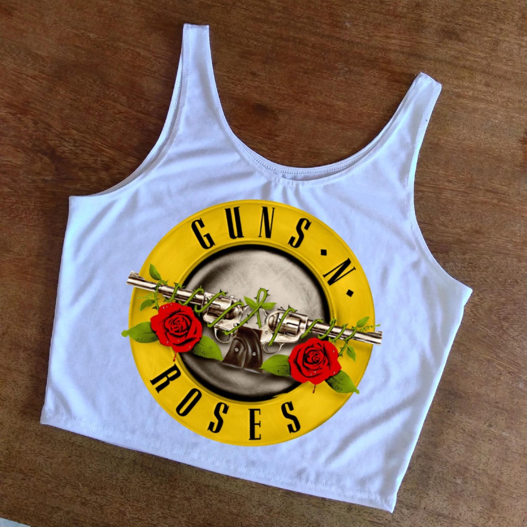 Cropped do Guns N Roses - Feminino | Shopee Brasil