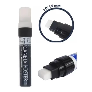 Caneta Poster Titã com traço de 7 e 15mm, recarregável, tinta permanente, ideal para escrita em cartaz, faixas de polietileno, entre outros