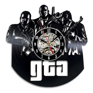 Grand Theft Auto GTA V - Relógio Disco De Vinil Decoração