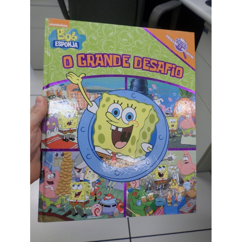 livro do Bob Esponja Calça quadrada O Grande Desafio Onde estão as ...