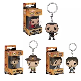 Chaveiro Funko Pop Pocket Keychain Rick Grimes Daryl Dixon Negan The Walking Dead