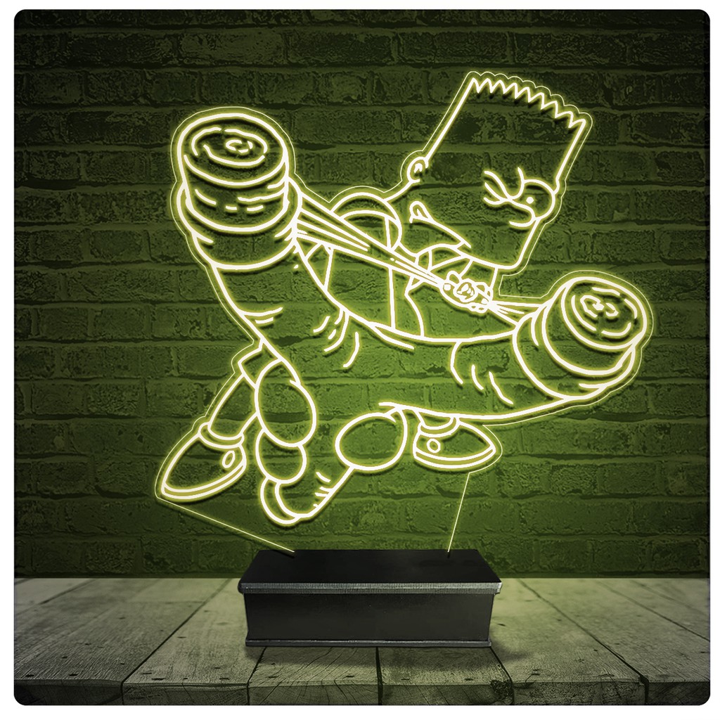 Luminária / abajur de acrílico, Laser Joinville /SIMPSONS 20cm Aprox