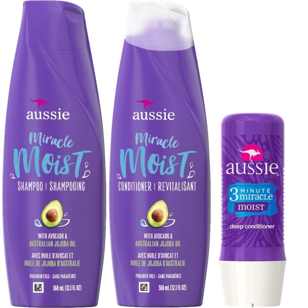 Kit Aussie Shampoo + Condicionador + 3 Minute Miracle Moist | Shopee Brasil