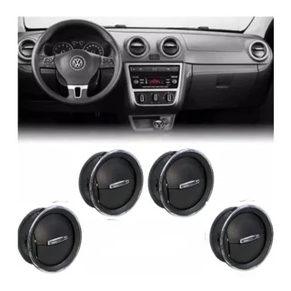 Kit 4 Difusores de Saida de Ar Gol Voyage G4 G5 G6 Botão Aro Cromado