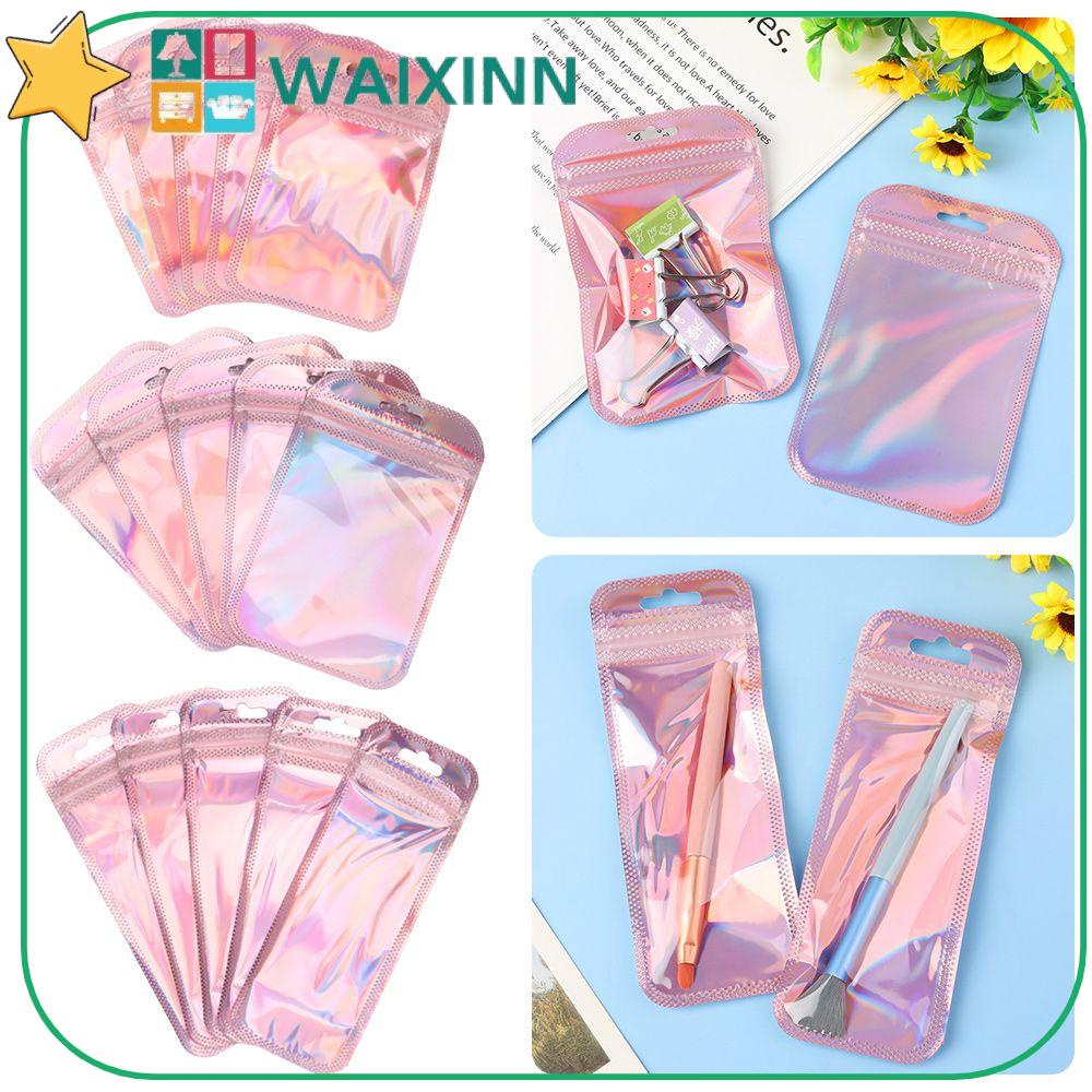 Waix1 50 Pçs/Saco Alta Qualidade Engrossar Furta-Cor Com Pendurar Buraco Resealable De Embalagem Auto-Vedação Bolsas