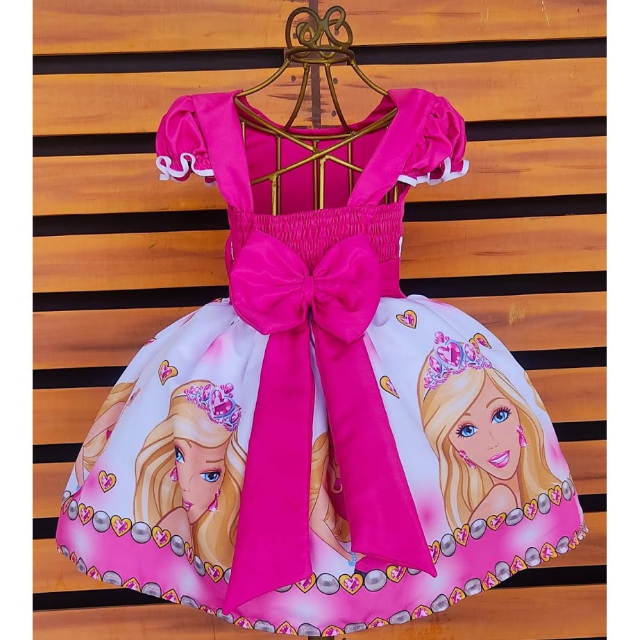 Vestido Barbie Infantil Temático Festa 8-12 Anos