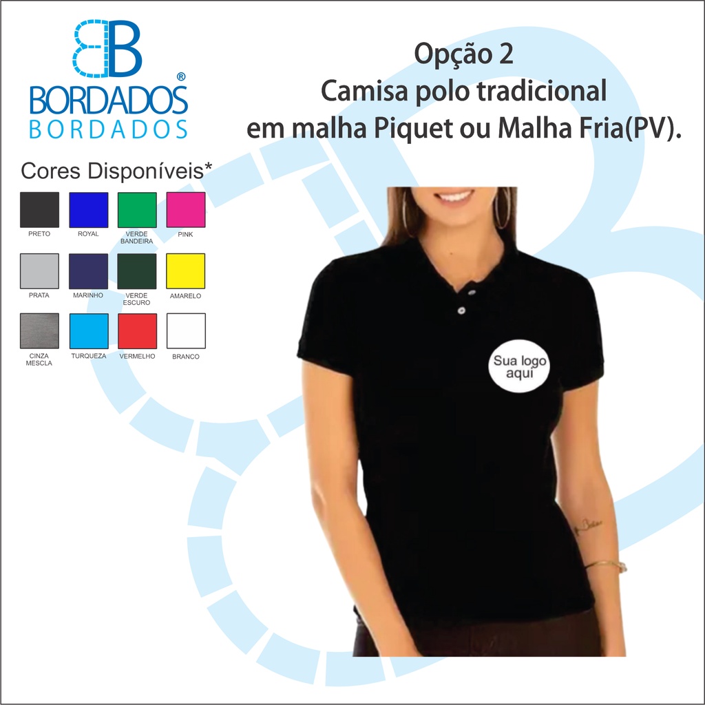 Camisa Polo Feminina Empresa/uniforme/logomarca