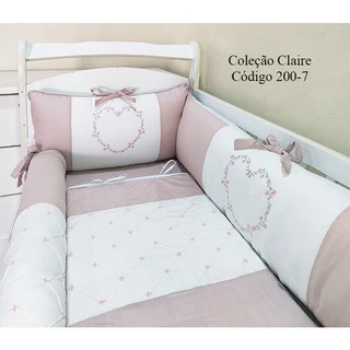Kit Berço 9 pçs Rolinho Personalizado - Coleção Claire - SEM MOSQUITEIRO