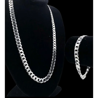 Kit Corrente + Pulseira Grossa Banhada a Prata 925