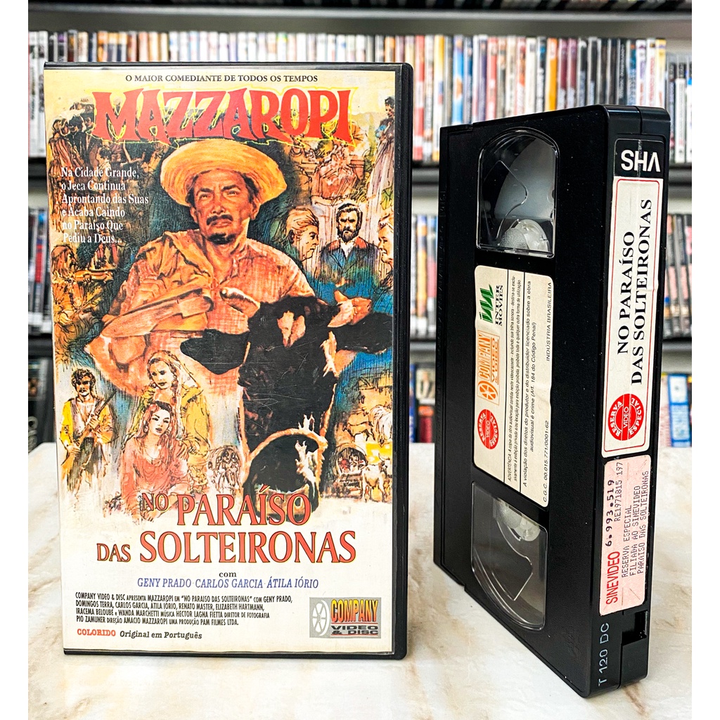 FITA VHS Mazzaropi - No Paraíso Das Solteironas - DUBLADO NACIONAL Original  Filme - Reserva Especial Video | Shopee Brasil