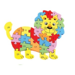 Ideiaria  Quebra Cabeça Infantil 3D Madeira MDF Alfabeto 26 Peças Girafa -  Toymix