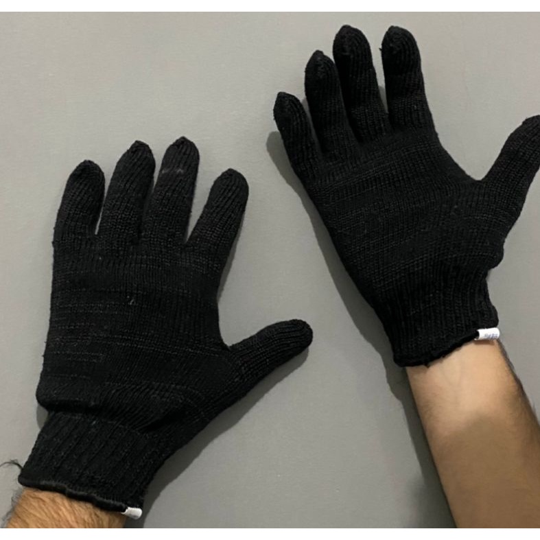 Luva malha preta lisa frio inverno luvas m/g | Shopee Brasil