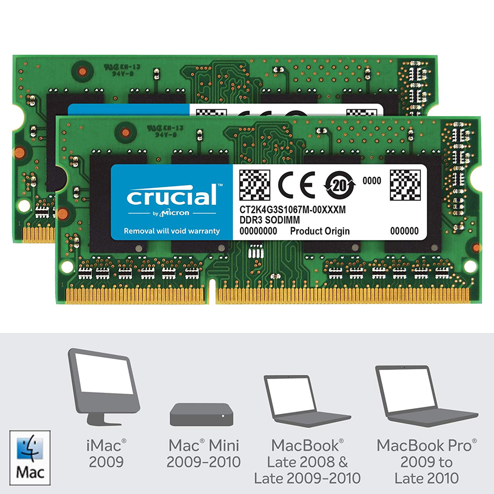 Macデスクトップ RAM New Crucial 4gb DDR3 1066MHz PC3-8500S Apple Macbook Pro Imac Mac