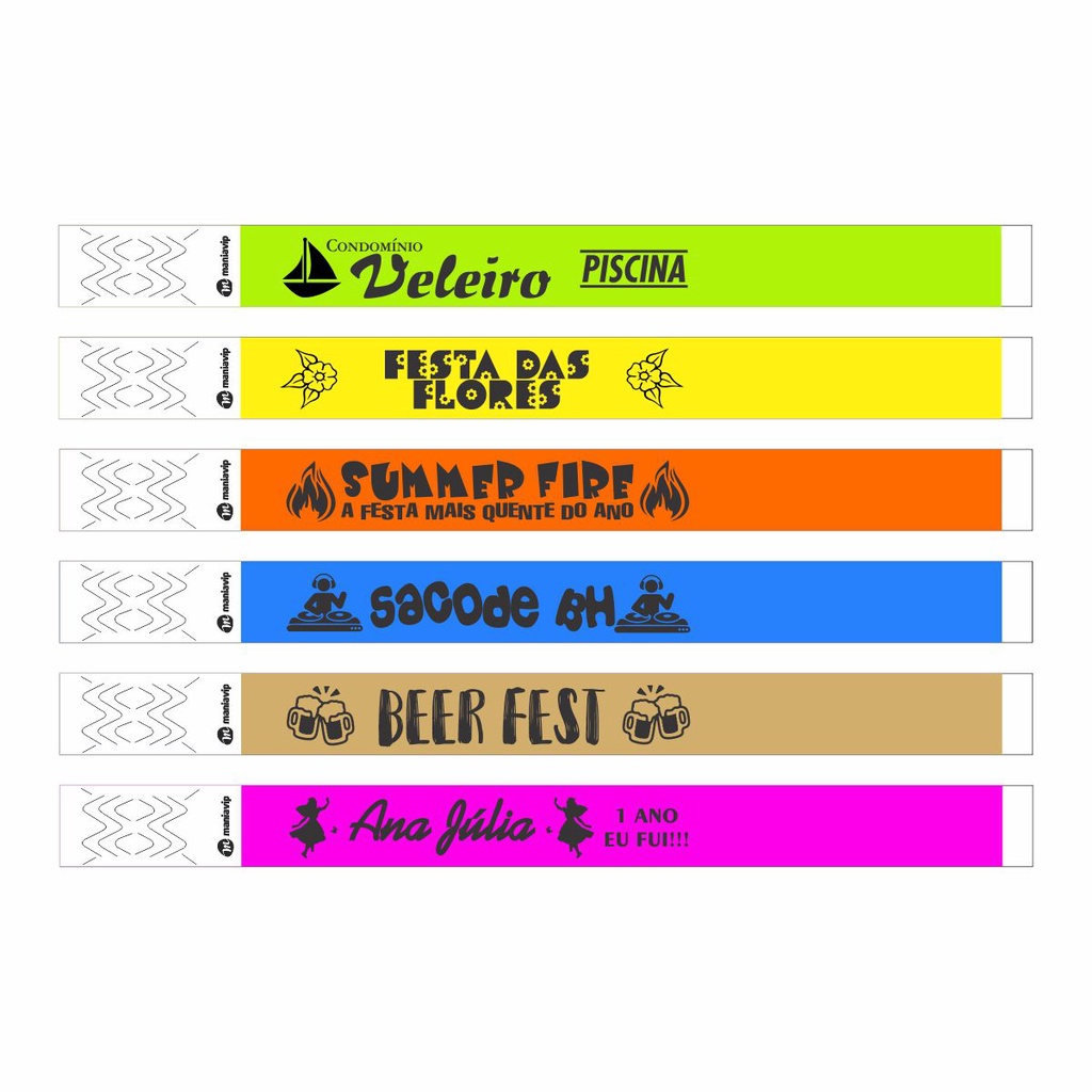 150 Pulseirinhas de Festa PERSONALIZADAS