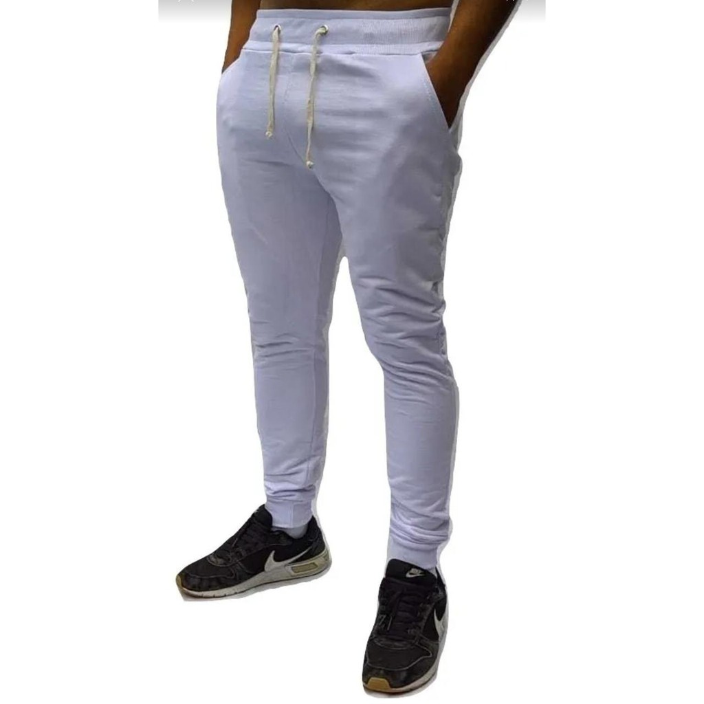 Calça branca masculina hot sale moletom