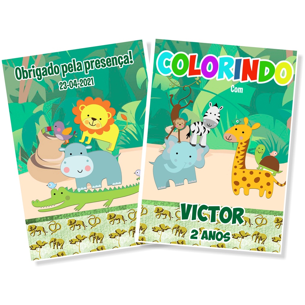 15 Livros Colorir Lápis De Cor Cobrinha Maluca Tema Safari