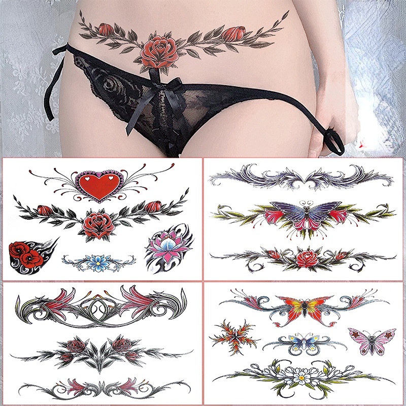 minkissy 12 Folhas Adesivos De Tatuagem De Borboleta Decalques De Tatuagens  Femininas Tatuagens Corporais Tatuagens De Flores Adesivos De Mão Adultos  Adesivos De Mão Corpo Pequenos