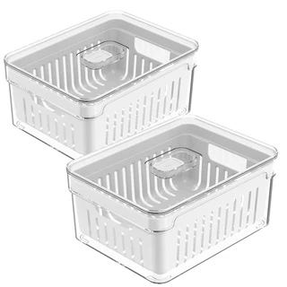 Kit 2 Organizadores 2,2L De Geladeira Alimentos Verduras Legumes - OU