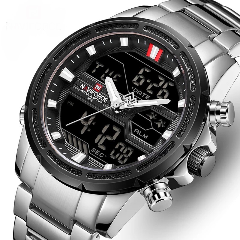 Relogio masculino digital e analogico naviforce 9138 original pronta ...