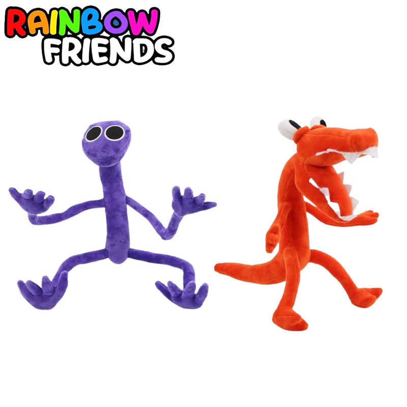 Kit 2 Bonecos Pelúcia Rainbow Friends Orange E Azul Babão