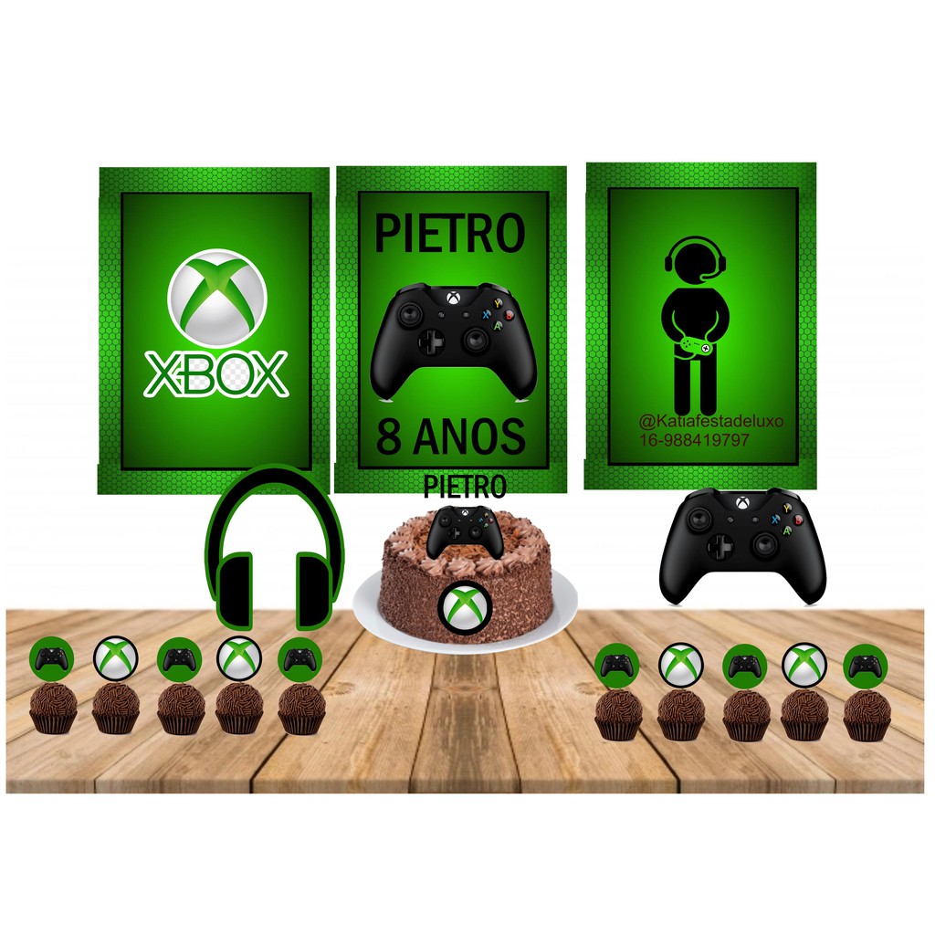 Kit Festa em Casa Personalizado Xbox 360/one 92 Peças #kit1