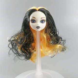 Cabeça de boneca de maquiagem de plástico, 1:6 bjd, cabeças de boneca com  peruca preta, cabelo para boneca de 11.5 , brinquedos diy de meninas