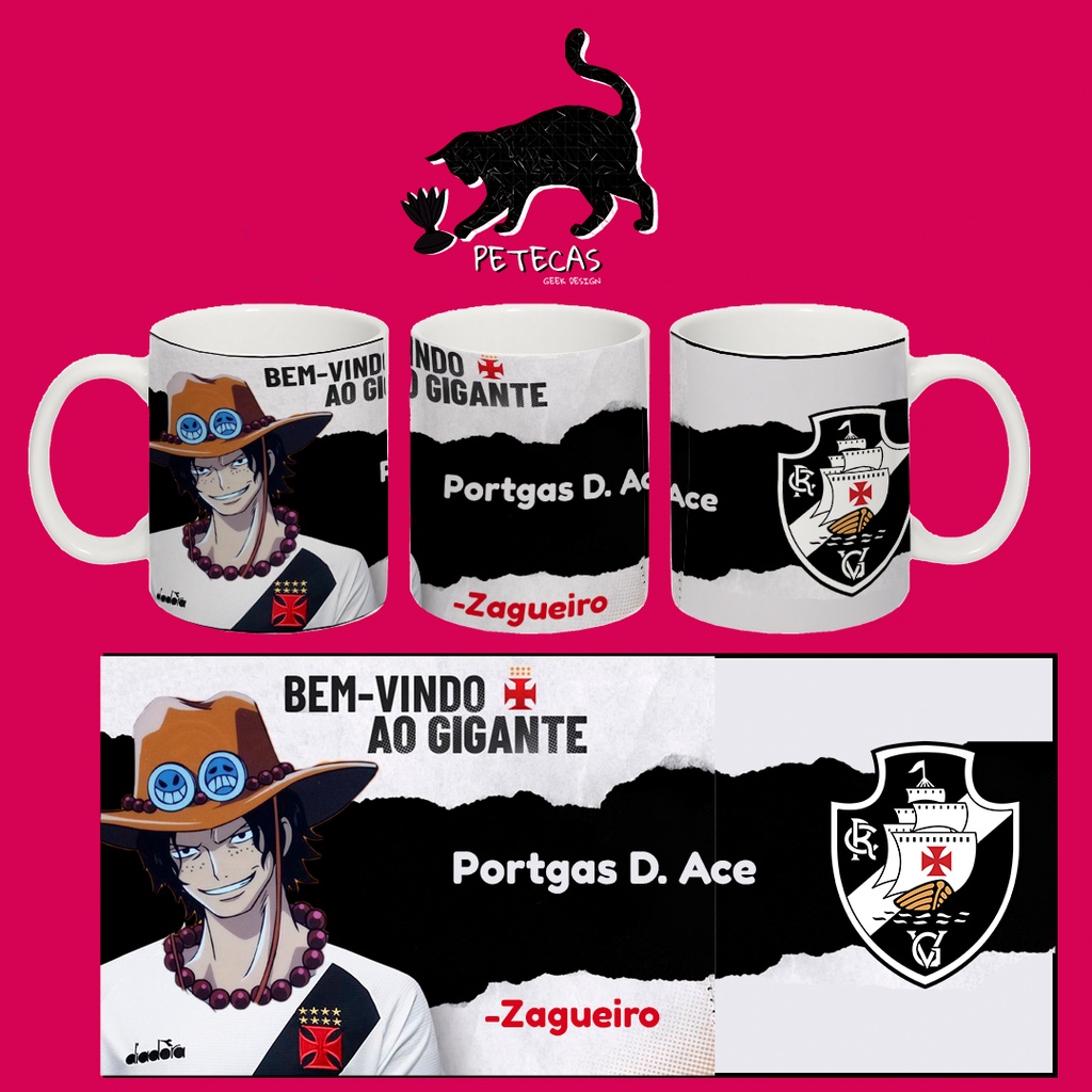 Caneca Ace Bem vindo ao Gigante | One Piece | Vasco