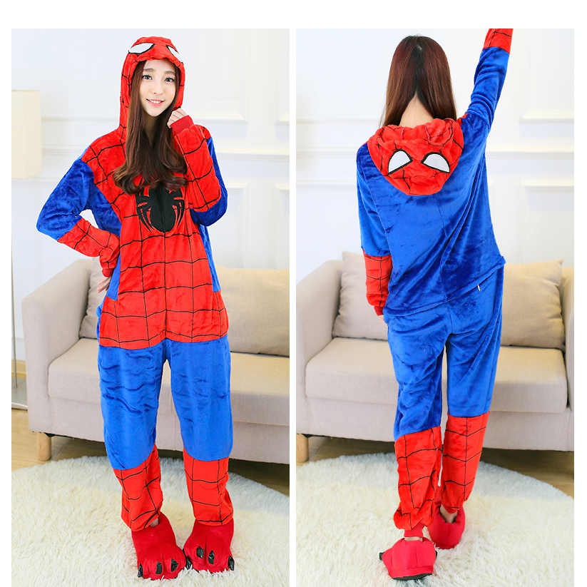 Fantasia Pijama Homem Aranha Macacão Pelúcia Kigurumi Adulto Infantil ...