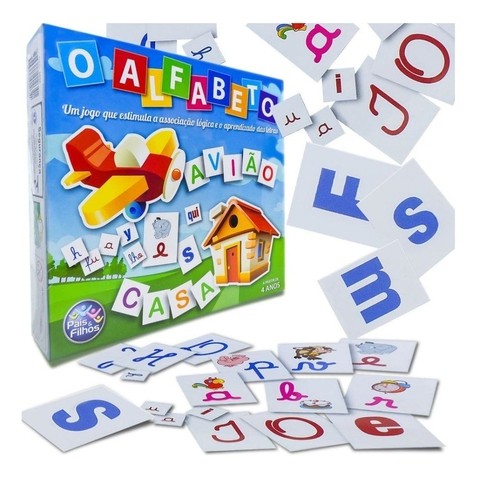 Jogo Educativo Forma Palavras Letras Brinquedo Alfabeto 48pç