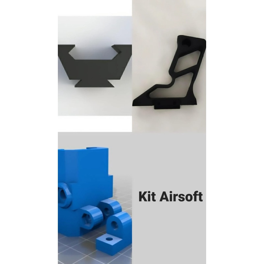 Kit Airsoft - Proteção De Red Dot + Front Grip + Adaptador De Trilho 10 cm