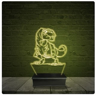 Led Luminária Acrílico Abajur - Dinossauro Tiranossauro 15