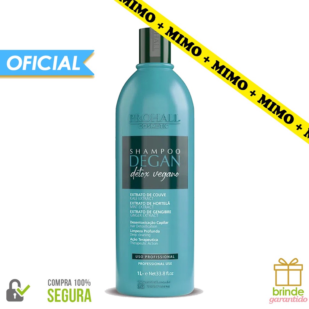 Prohall Cosmetic Degan - Shampoo Detox Vegano Limpeza Profunda 1L