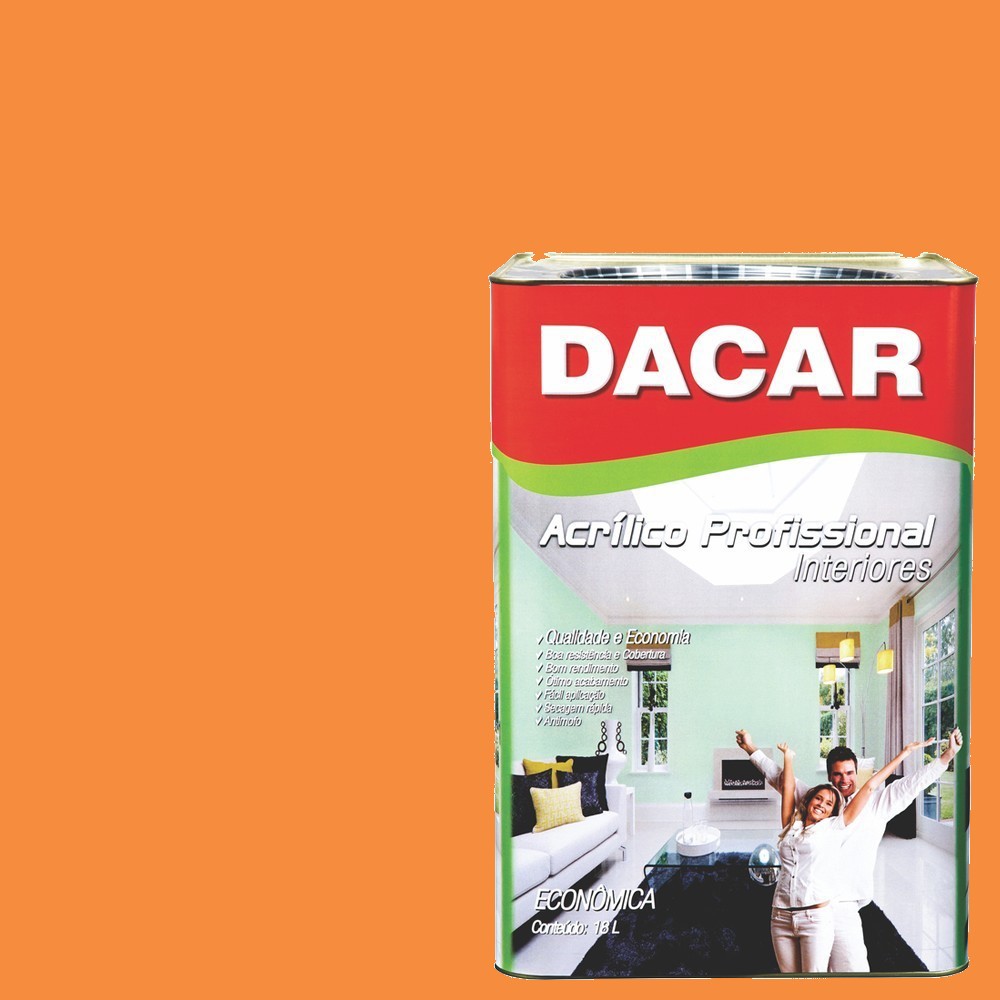 Tinta Acrílica Dacar Fosco Profissional 18 L Tangerina