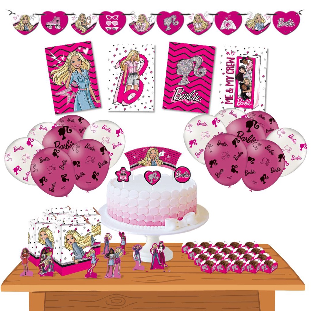 Kit Decoração Para Festa De Aniversário Tema Barbie | Shopee Brasil