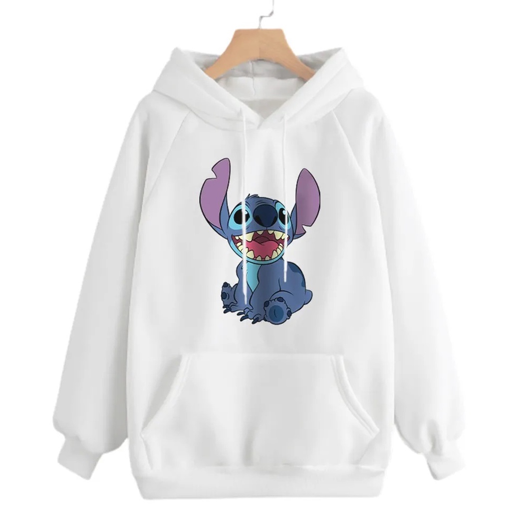 Moletom Casaco Blusao Canguru Lilo Stitch Desenho Feminino Capuz