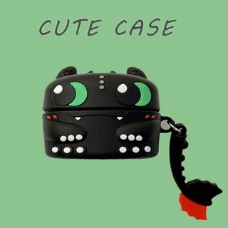 Para Samsung Galaxy Buds 2/Live/Pro Bonito Dos Desenhos Animados Dragão Preto Friendly Soft Caso Do Fone De Ouvido Bluetooth Da Pele Com Cauda Ornamento Pingente Manga Protetor Capa Protetora Sem Fio