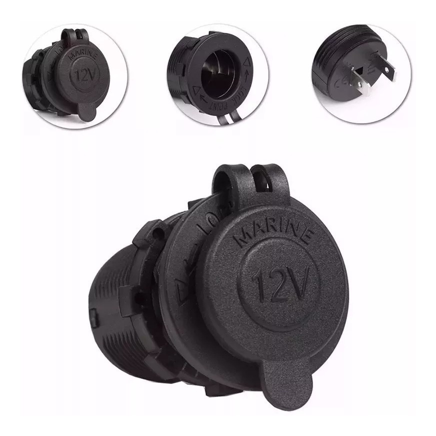 Adaptador Tomada Acessorio 12v Isqueiro Femea Veicular Marinizado 24v Prova D'agua
