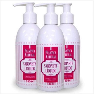 Sabonete liquido Plastica Natural Eloisa Medina c/ colágeno 180ml kit com 3 Unidades