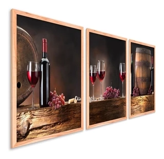 Quadros Decorativo Moldura Cozinha Adega Vinho Sala Jantar