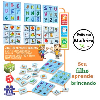 jogo educativo brinquedo pedagogico jogo do alfabeto imagens IOB - com -  Marvic - Utilidades Presentes Brinquedos Cama Banho no atacado