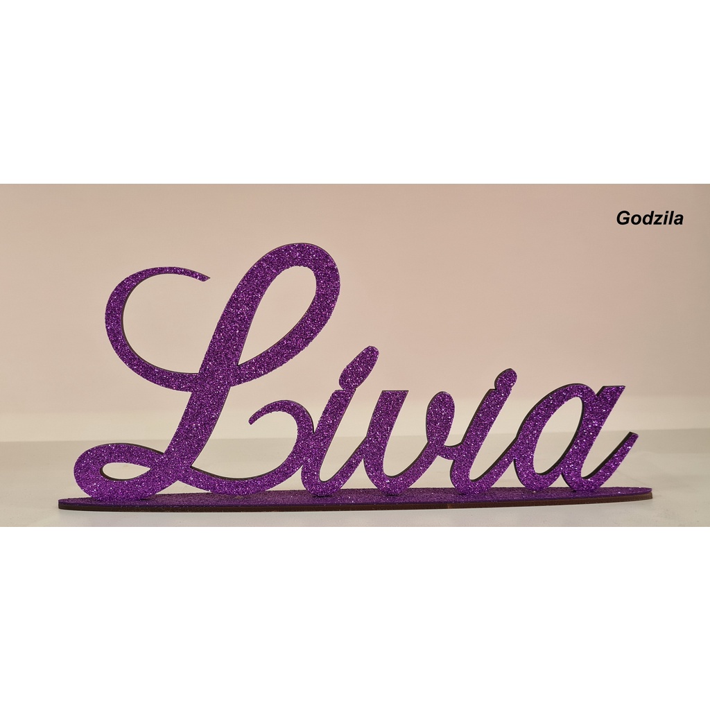 Nomes em EVA com glitter e MDF 18cm comprimento com base | Shopee Brasil