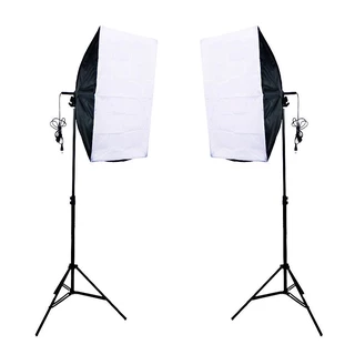 Kit de Iluminação Duplo Foto e Video Luz Contínua Softbox 50x70cm e Tripé