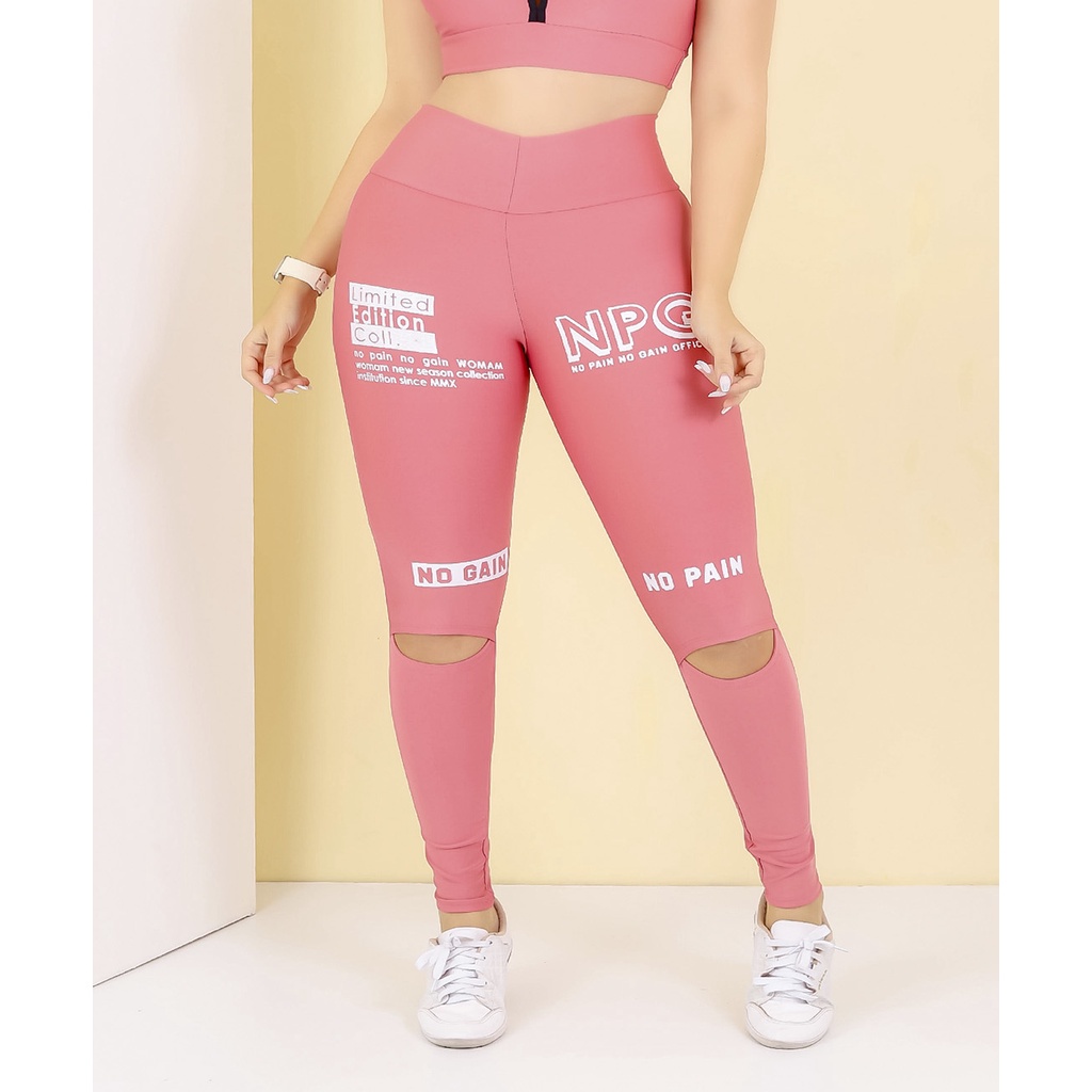 Cropped e calça legging levanta bumbum gr esporte rosa feminino - R$  129.99, cor Rosa (para academia, fitness, suplex) #110389, compre agora