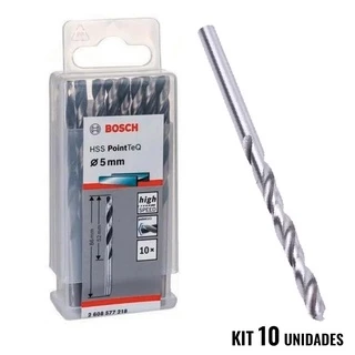 Broca Aço Rápido HSS 5,0 MM PointTeQ Kit 10 Unidades BOSCH