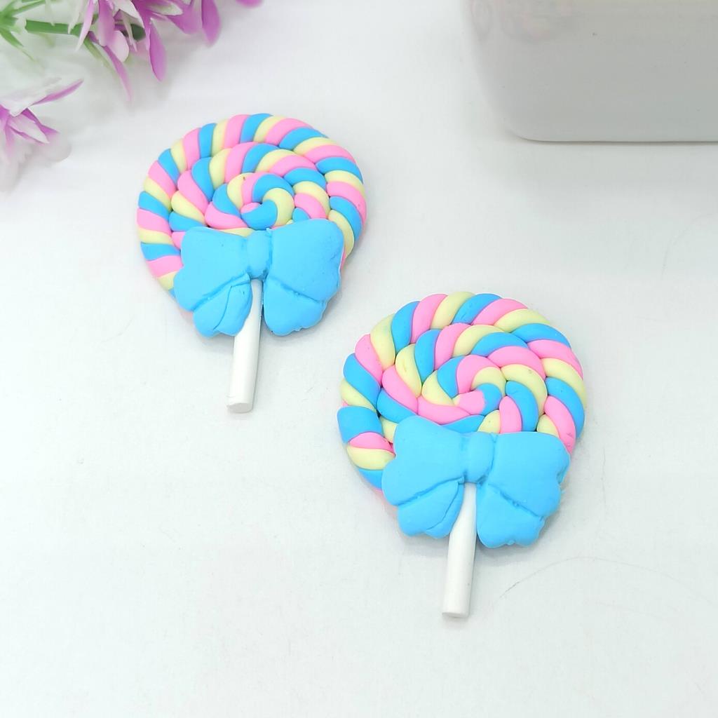 Pirulito Biscuit Laço 3x4,2cm (2 peças)