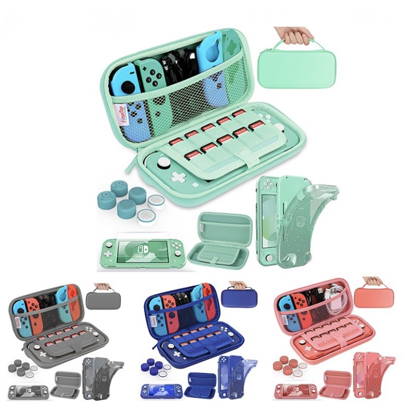 Kit Case Nintendo Switch Lite + Estojo de Proteção + Película de Proteção + 6 Grip de analógico Completo