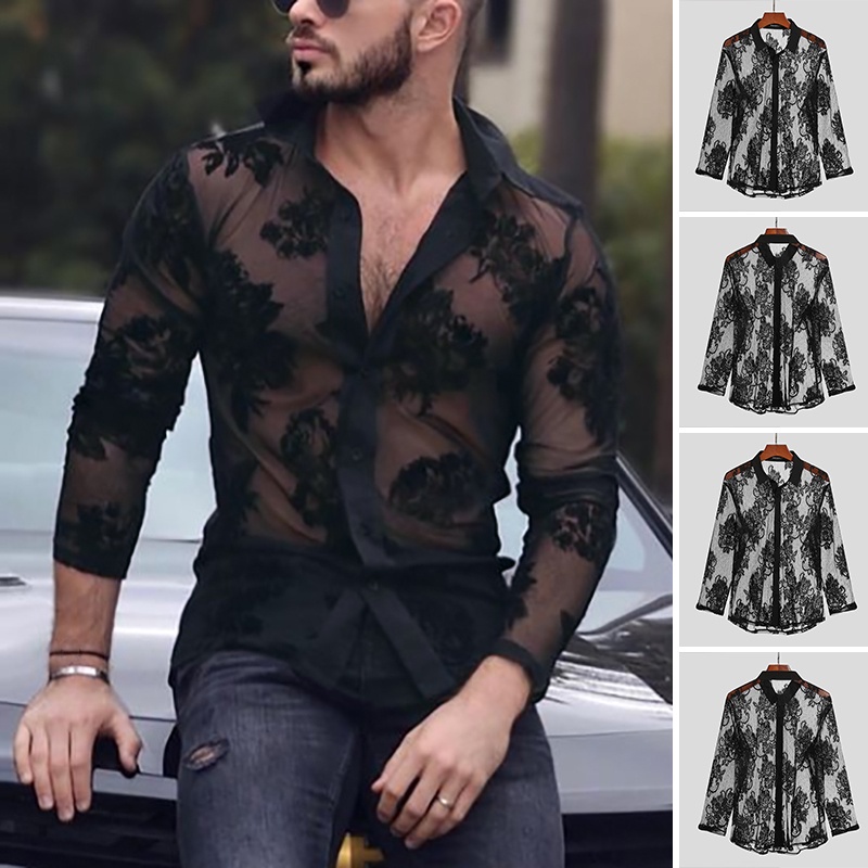 Camisa social sale transparente masculina