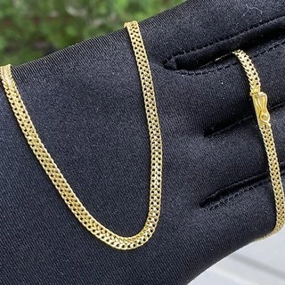 Corrente Masculina 3,3mm 60cm Fecho Gaveta Banho de Ouro 24k Corrente Grumet 7,8g em Oferta na Shopee