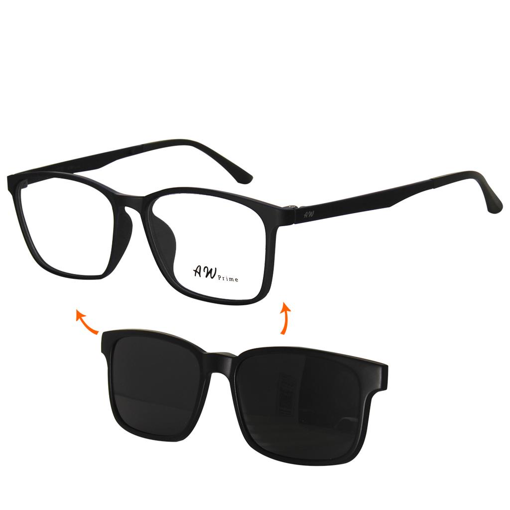 Armacao Oculos de Grau Masculino Clip IOn Clipon Oculos de Sol 2 em 1 Acetato AW1188