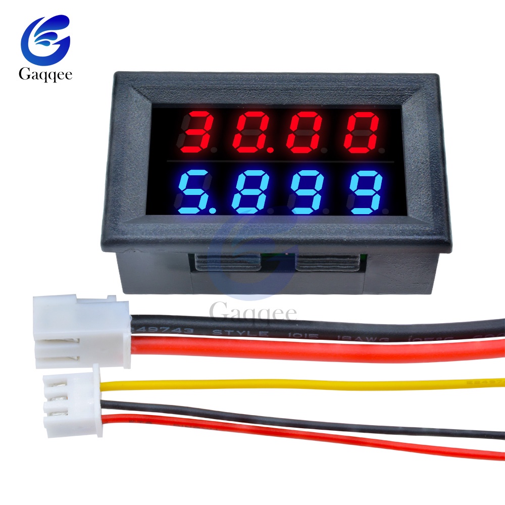 2 Voltímetros-amperímetros Digitales DC 100V 10A, Pantalla LED Dual Azul/rojo, 0.28 Pulgadas - Para Coche, Moto